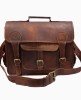 Brown Carryall Genuine Leather  Office Laptop Camera Lens KIt Photography Bag